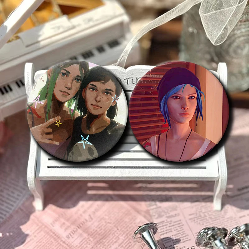 58mm Chloe Price,Max Caulfield Badge Backpack Decor Game Life Is Strange A-Anime Brooches Cartoon Lapel Pins Gifts Accessories