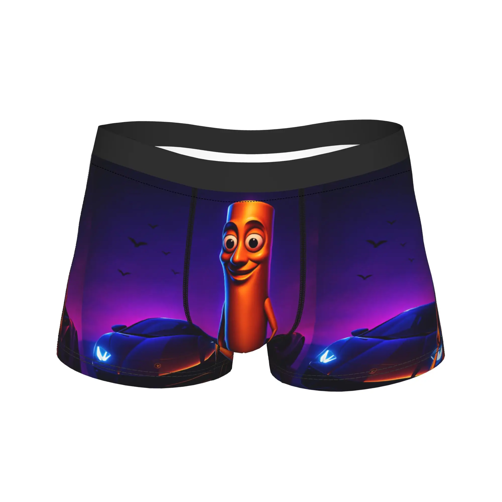 Tung Tung Sahur Neon Supercar Night Cool Meme Boxershorts 3D Pouch Underwear Custom DIY Shorts Briefs Breathable Men Underpants