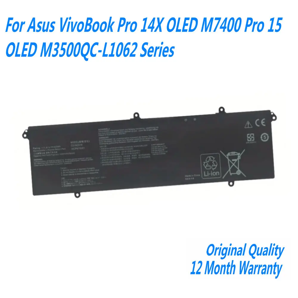 

New C31N2019 Laptop Battery For Asus VivoBook Pro 14X OLED M7400 Pro 15 OLED M3500QC-L1062 K3400P K3500P M3401Q M3500Q Series