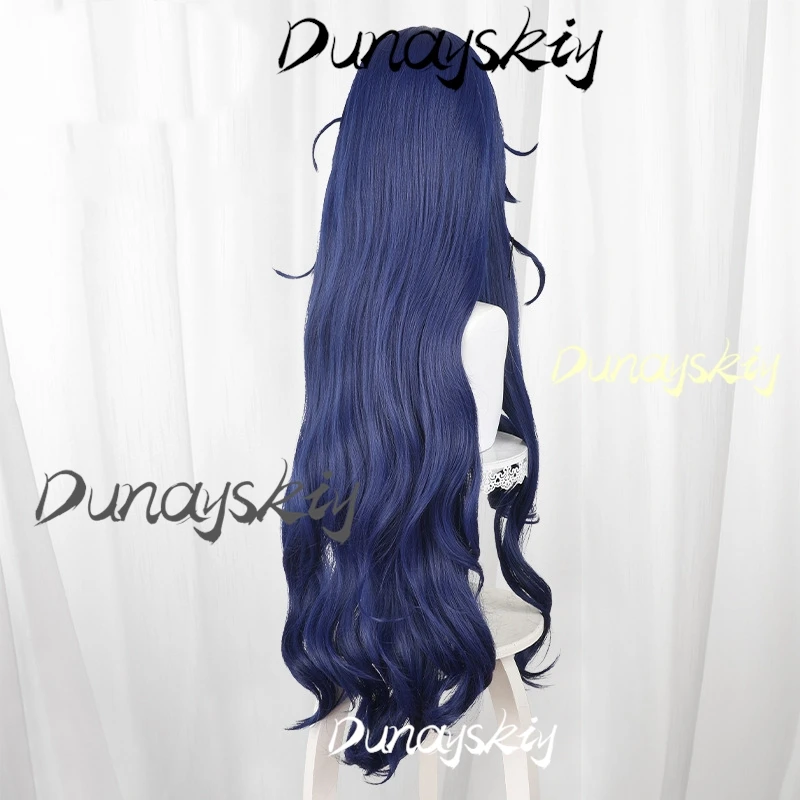 Anime 100 Kanojo Yoshimoto Shizuka Parrucca Cosplay Blu Scuro Capelli Lunghi Donne Ragazze Giochi di ruolo Puntelli Coser Accessorio Parrucca Personalizzata