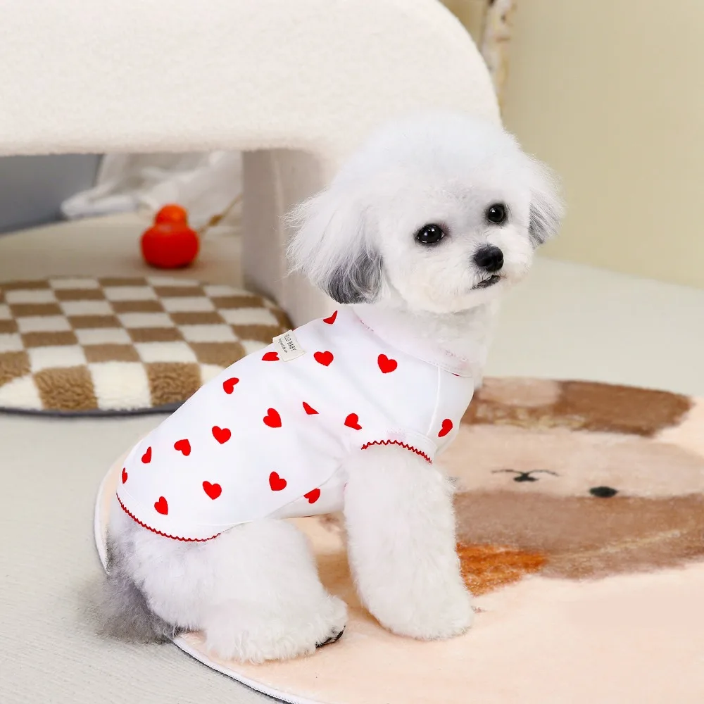 Pet Dog Clothes Pet Clothing Spring/Summer Bichon Teddy Pet Vest T-shirt Love Vest