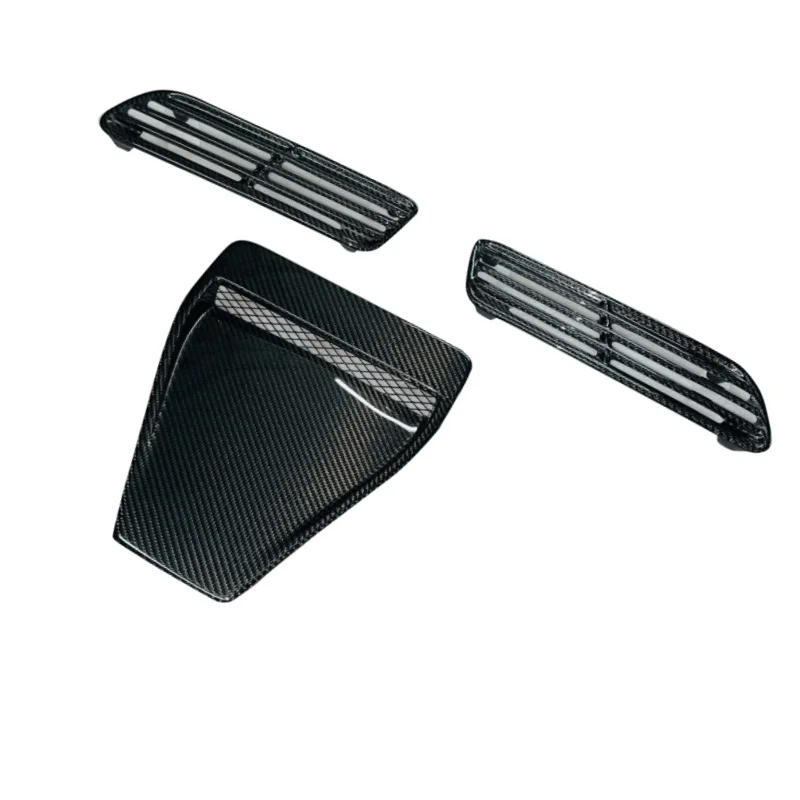 

New Carbon Fiber Hood Scoop Vent 3pcs Fit for 08-15 Lancer EVO X 10
