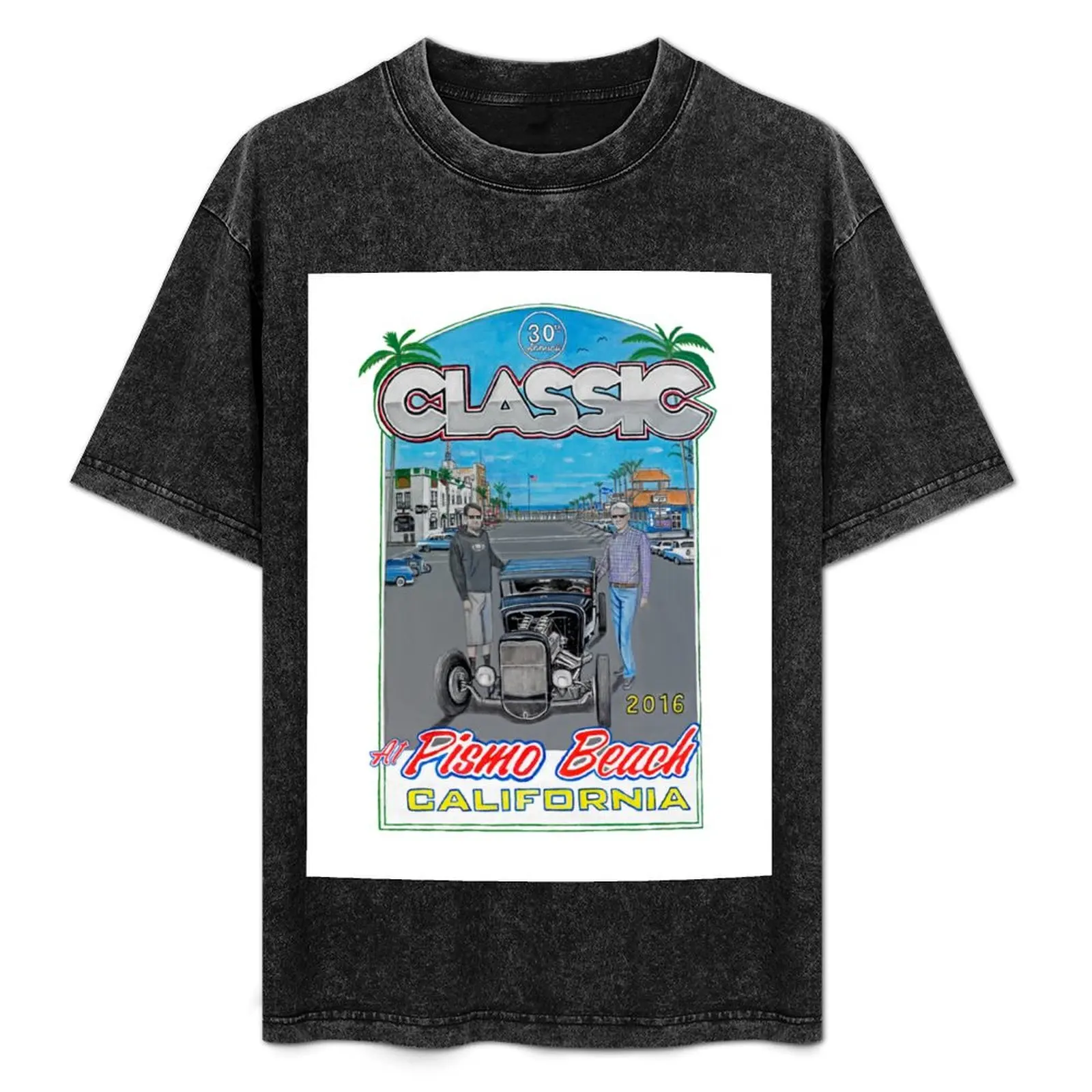 

Pismo Beach Classic Car Show T-Shirt Large Size Loose Casual Tee