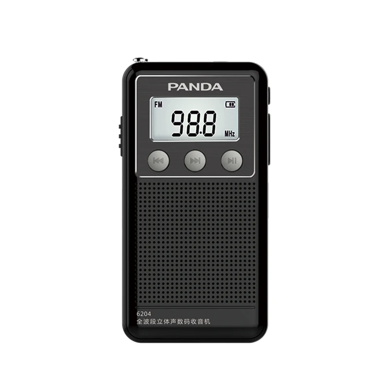 PANDA 6204 Small Pocket Radio Portable Full Band Walkman Mini Semiconductor Broadcast FM SD Card Speaker