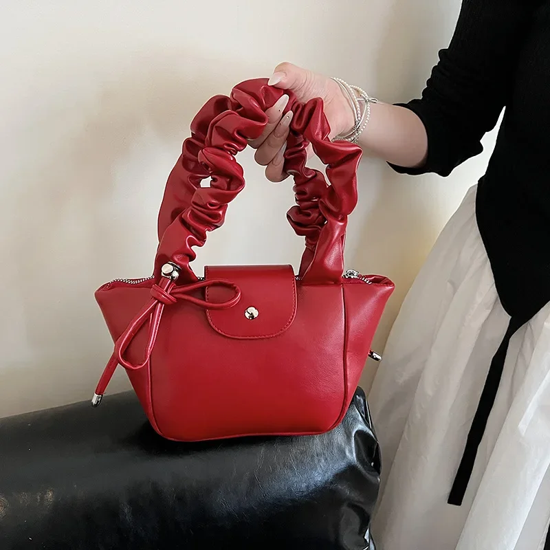 

Temperament Pleated Handbag For Women 2025 New Summer Versatile Single Shoulder Underarm Bag Elegant Women's Party Handbag