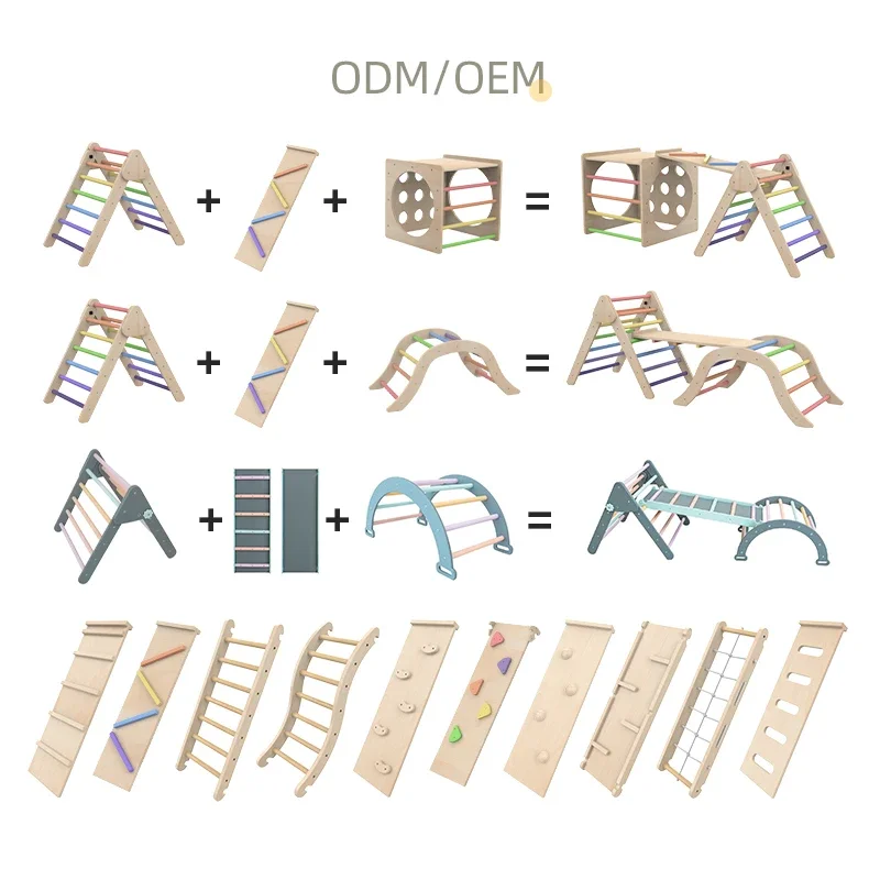 Triangle Set Children's Wooden Climbing Arch Climbing Frame