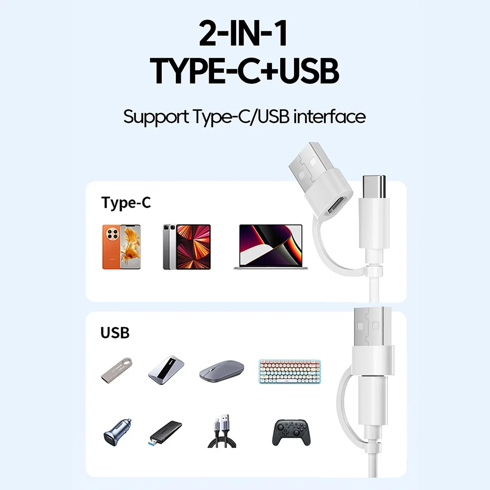 3-in-1 card reader, USB Type C to TF/SD adapter, suitable for mobile phones, computers, and laptop accessories