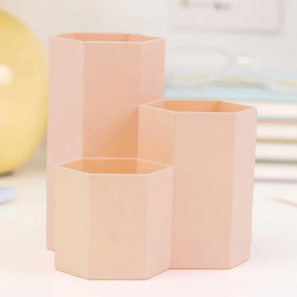 

INS Storage Box Pen Holder 3-Grid Simple Pencil Case Large-capacity Desktop Organizer Makeup Brush