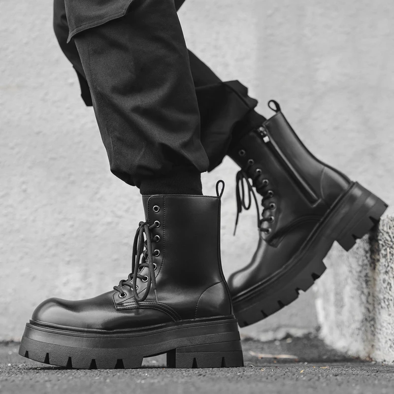 

Men's New Boots Autumn and Winter Trendy Styles Daily office work Outdoor Fashion Street Thick soled height increasing shoes