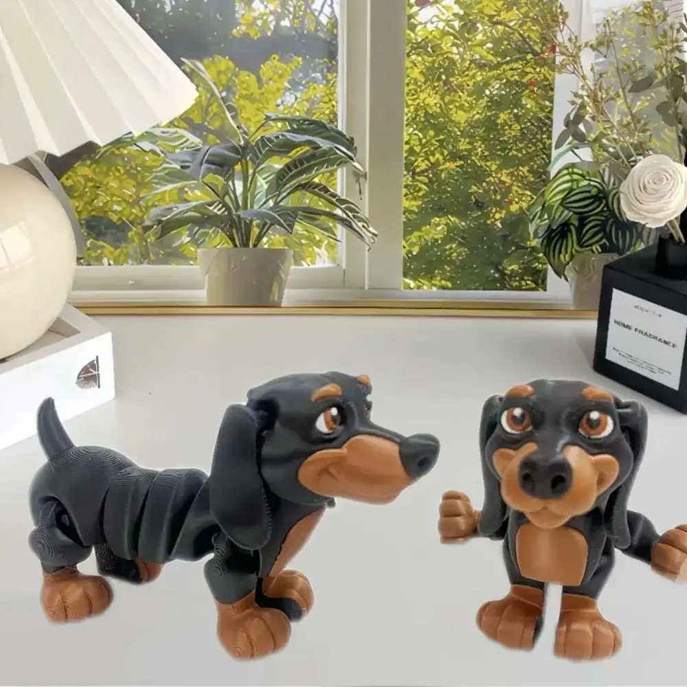 

Multi-Jointed 3D Printing Dog Toy 3D Printing Movable Multi Joint Dachshund Toys Novelty Crafts Simulated Border Collie Figurine
