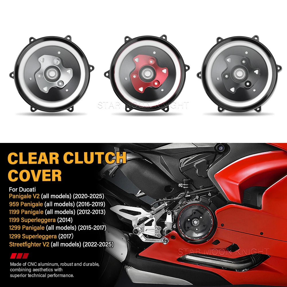 Moto Clutch Cover For Ducati Panigale V2(2020-2025) Streetfighter V2(2022-2025) 1299 Superleggera(2017) 959 1199 1299 Panigale