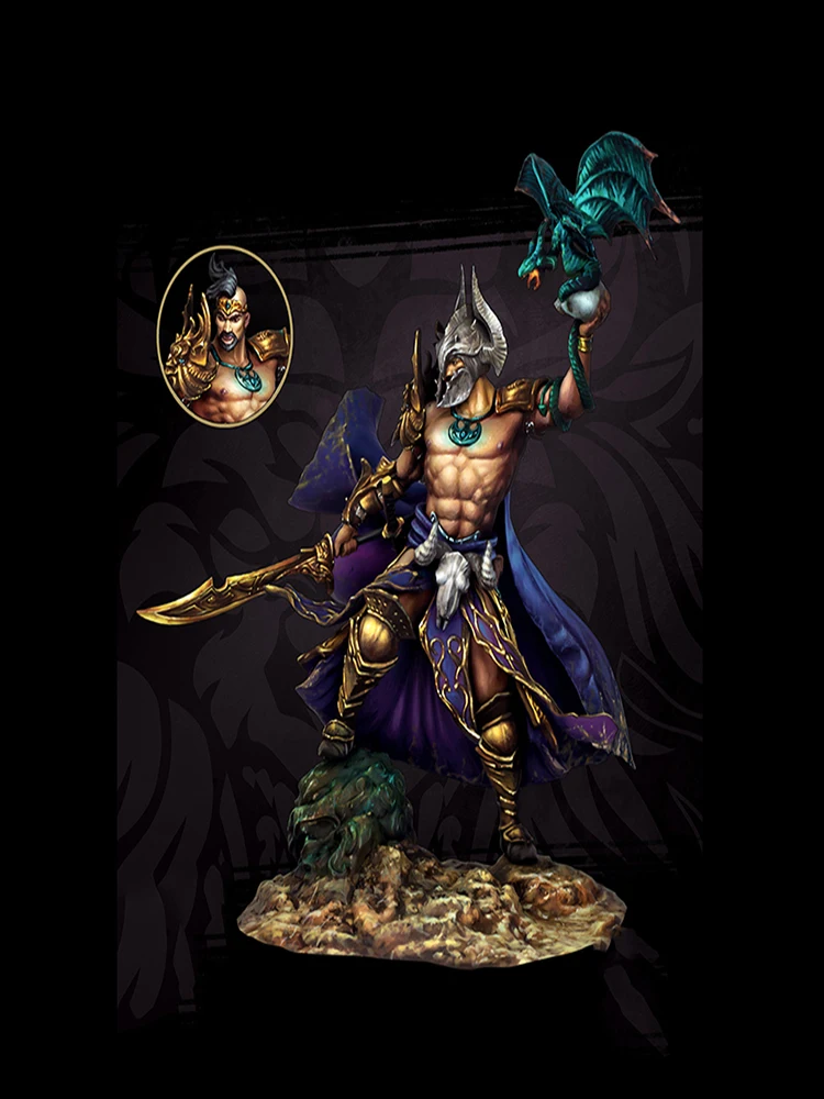 

Unassambled 1/24 75mm fantasy man OFFICER stand Resin figure miniature model kits Unpainted