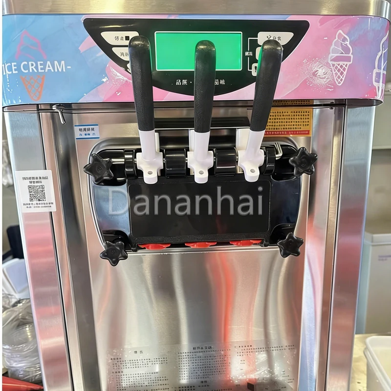 

Delicious Desktop 2+1 Mixed Flavor Soft Ice Cream Maker Commercial Small Frozen Yogurt Machine for Business Use