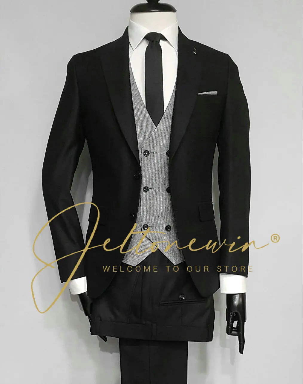 

Wedding Eveing Dress 3 Pieces Jacket+Pants+Vest Men Suit Set Slim Fit Tuxedo Male Blazer Customized Men Prom Suit Wedding Tuxedo