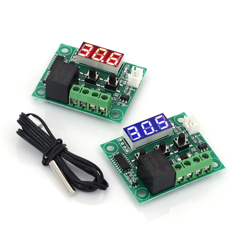 1-10Pcs Temperature Controller Module DC5V 12V XH-W1209 LED Display Digital Thermostat Module with Waterproof NTC Probe 50~110℃