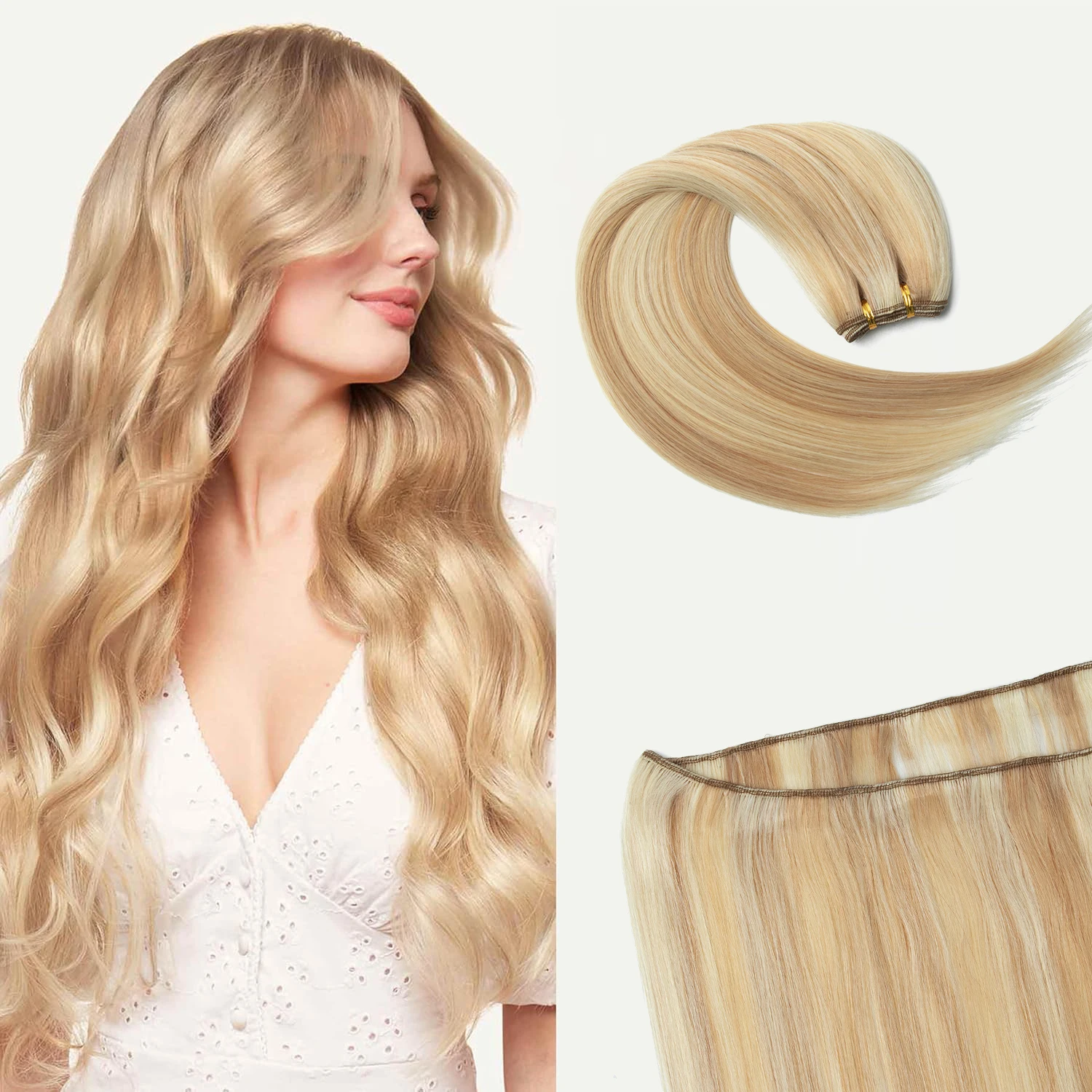 Bundles Human Hair 50g/pack Sew-in Double Weft Natural Straight Hair Bundles Machine Remy Double Weft for Women 12-24inch