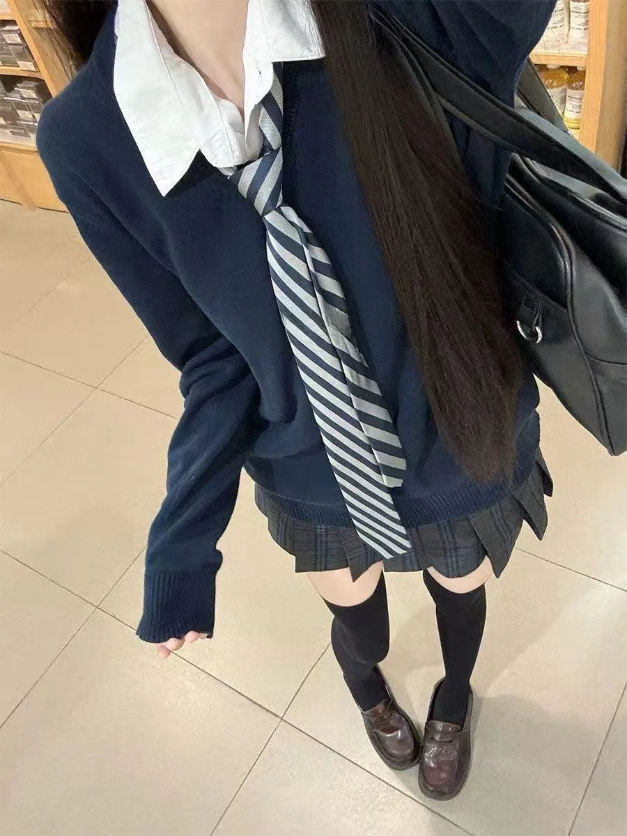 

Commute Long Sleeve Knitted Sweater Basic Layering Shirt College Style Versatile JK Uniform Autumn Winter Fashion Set Women's...