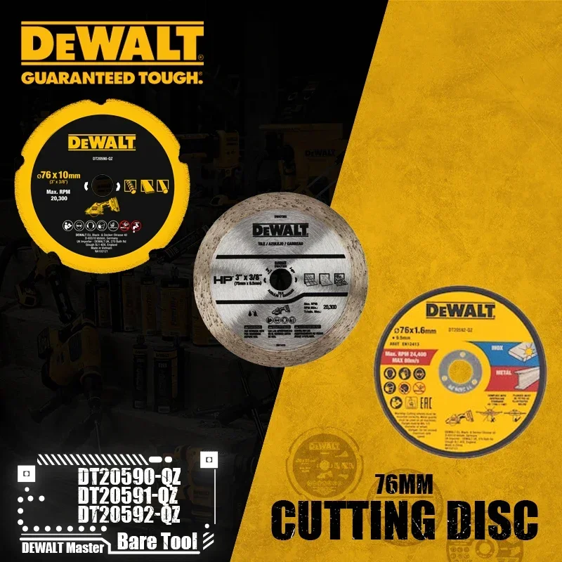 DEWALT DT20590-QZ 76MM Multi Material Blade DT20591-QZ Diamond Tile Blade DT20592-QZ Steel Cutting Blade 3PK For DCS438