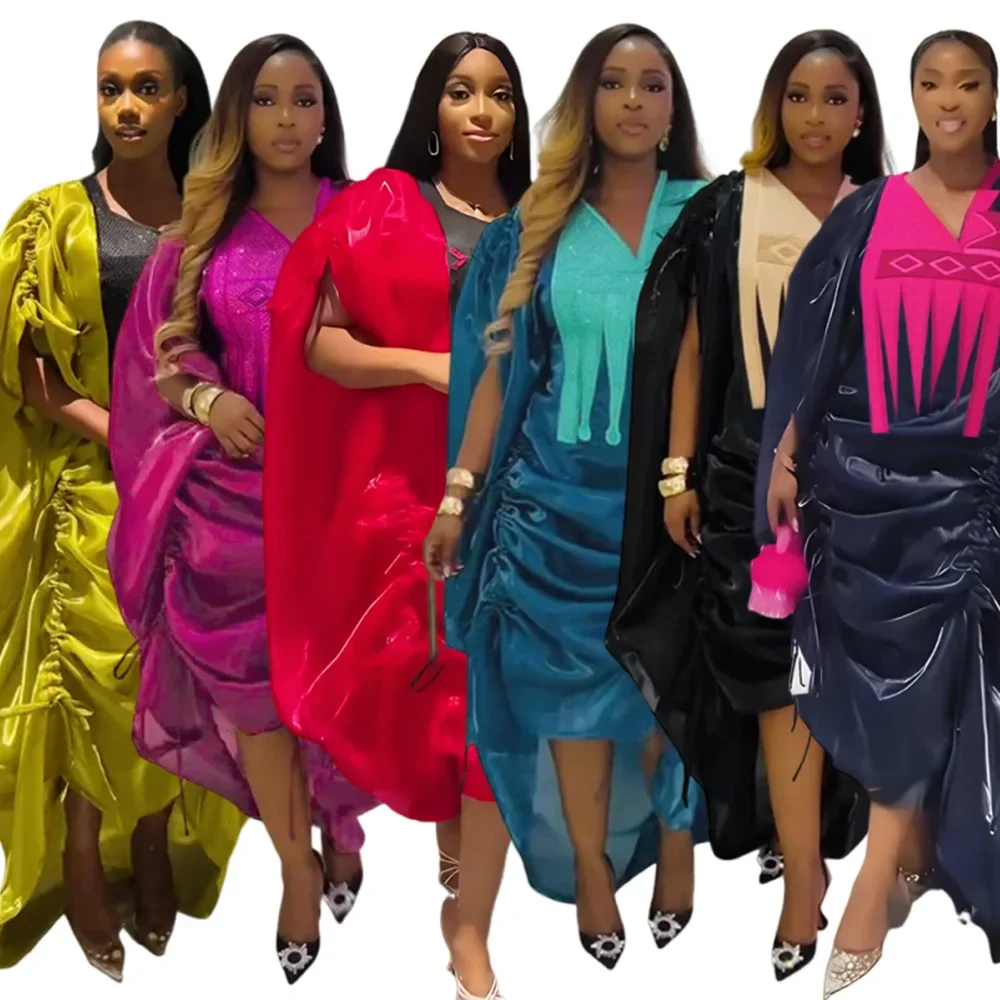 

2 PCS Sets African Clothes for Women Dashiki Ankara Turkey Outfits Gown Plus Size Wedding Party Dresses Kaftan Boubou Robe