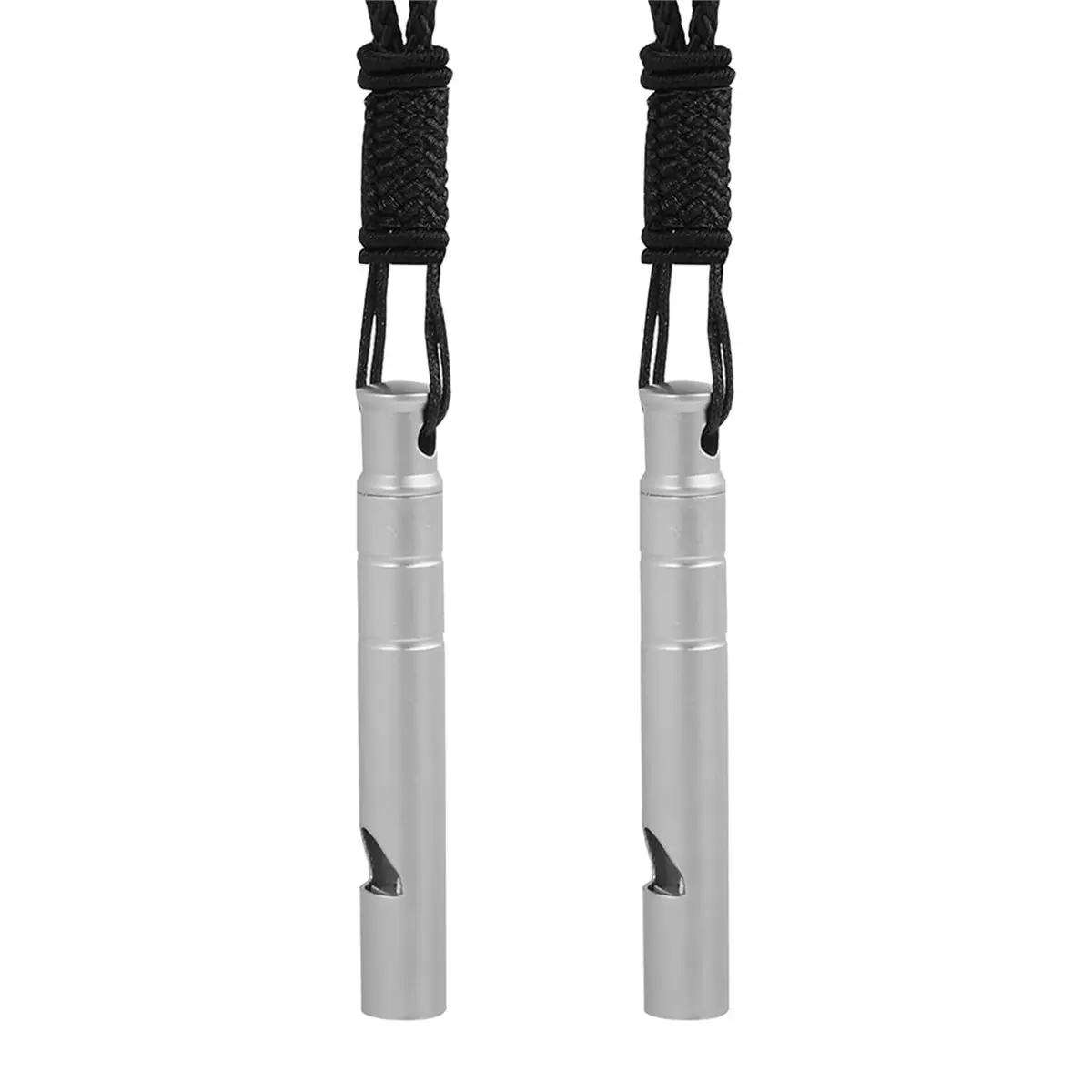 Apito de emergência de titânio de 2 unidades, som de alto volume de 120DB para esportes, caminhadas e segurança