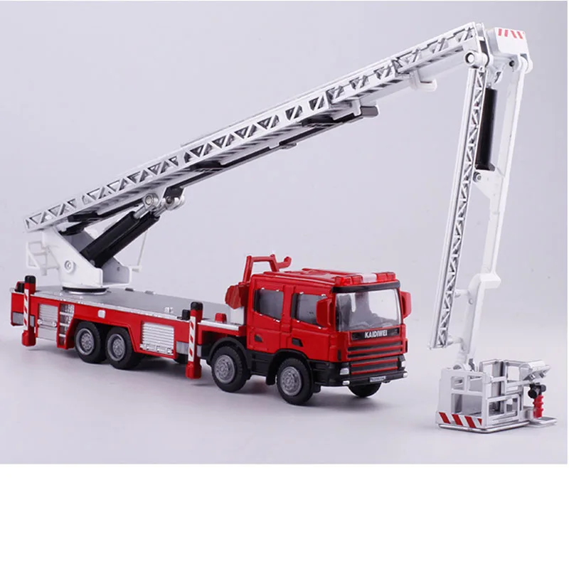 1:50 scale KDW platform Fire rescue truck Diecast car Alloy engineering car model Collection for Kid