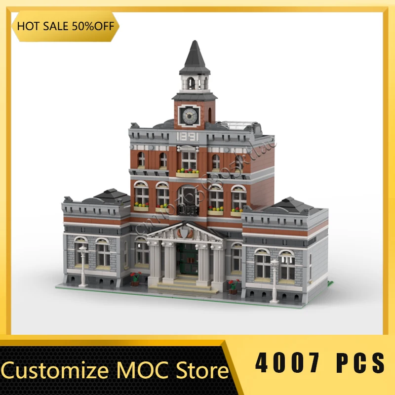 

NEW 4009 PCS Medieval Architecture Modular Town Hall Construction Technology MOC Building Block Model Assembly Toy Children Gift