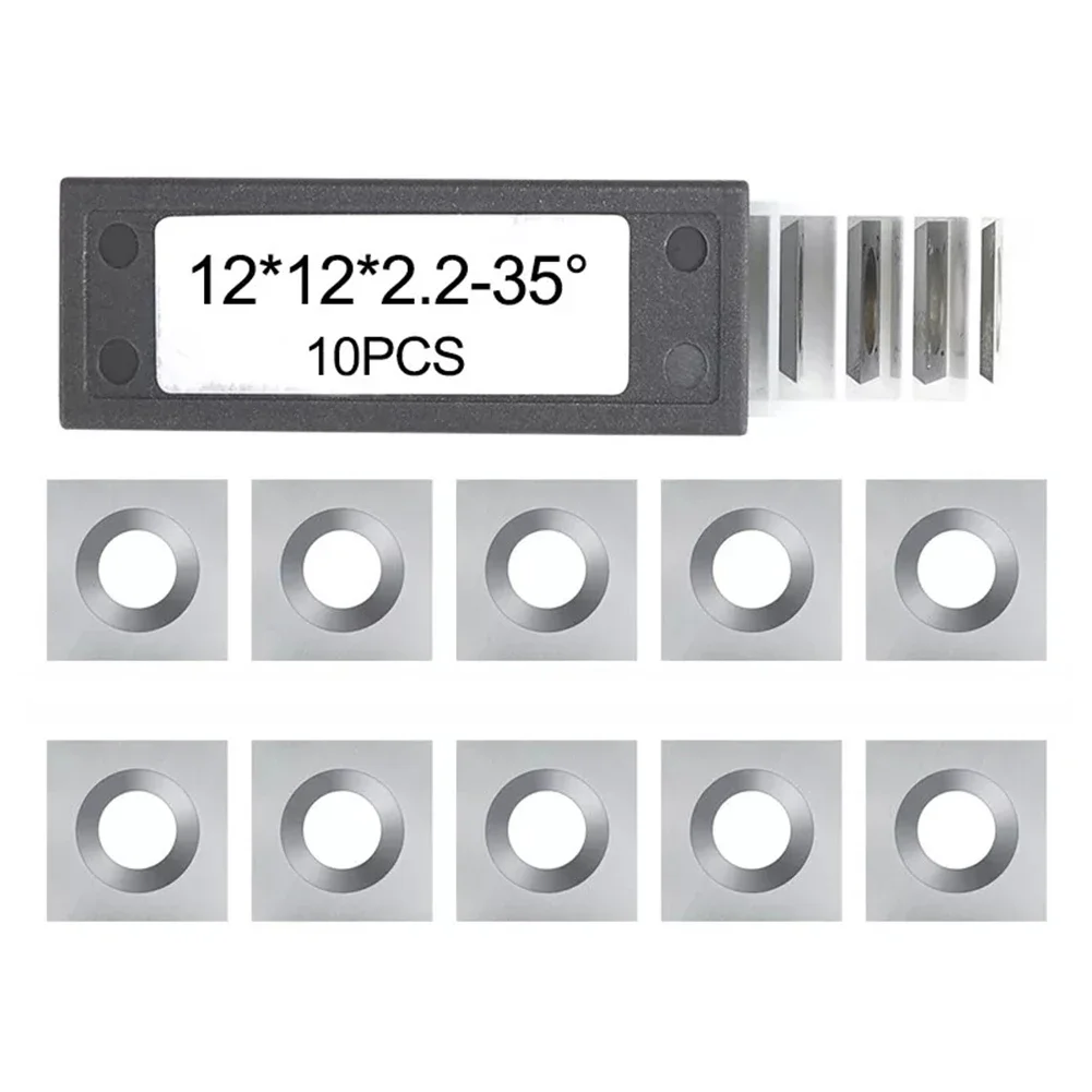 

10pcs Square Carbide Inserts 12x12x2 2mm Blades Replacement for Woodworking Lathe and Spiral Planer Head Tools
