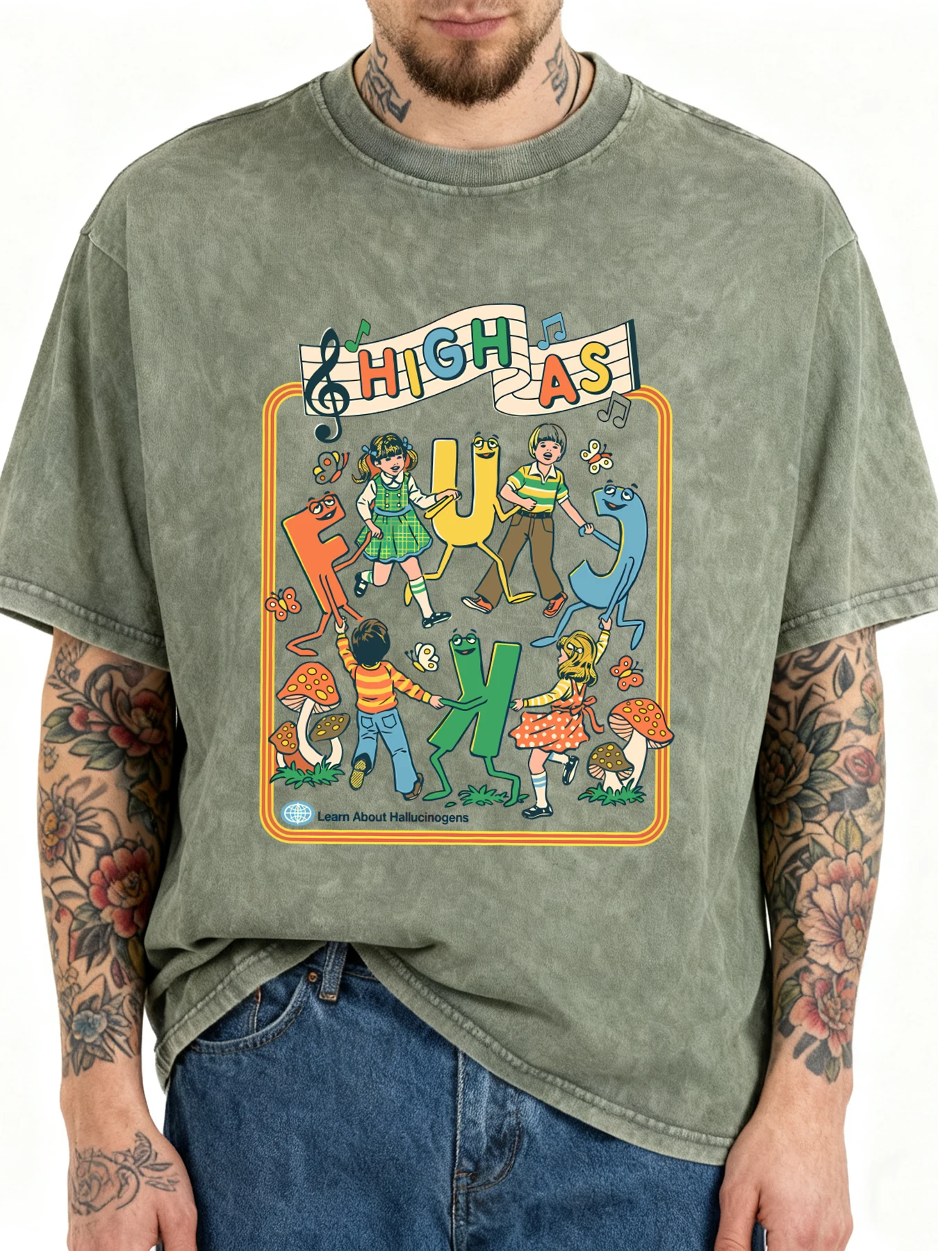 

Happy Playing Childrenprinted Men Washed Tee Shirts Soft Cotton T-Shirt Casual O-Neck Basics Clothing Street Male Short Sleeve