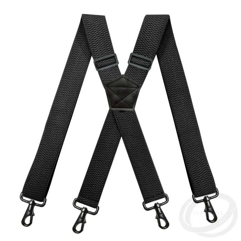 

Men's Heavy Duty Work Suspenders Adjustable Elastic 3.5cm Wide X-Shape with 4 Swivel Snap Hooks Biker Snowboard Trouser Braces