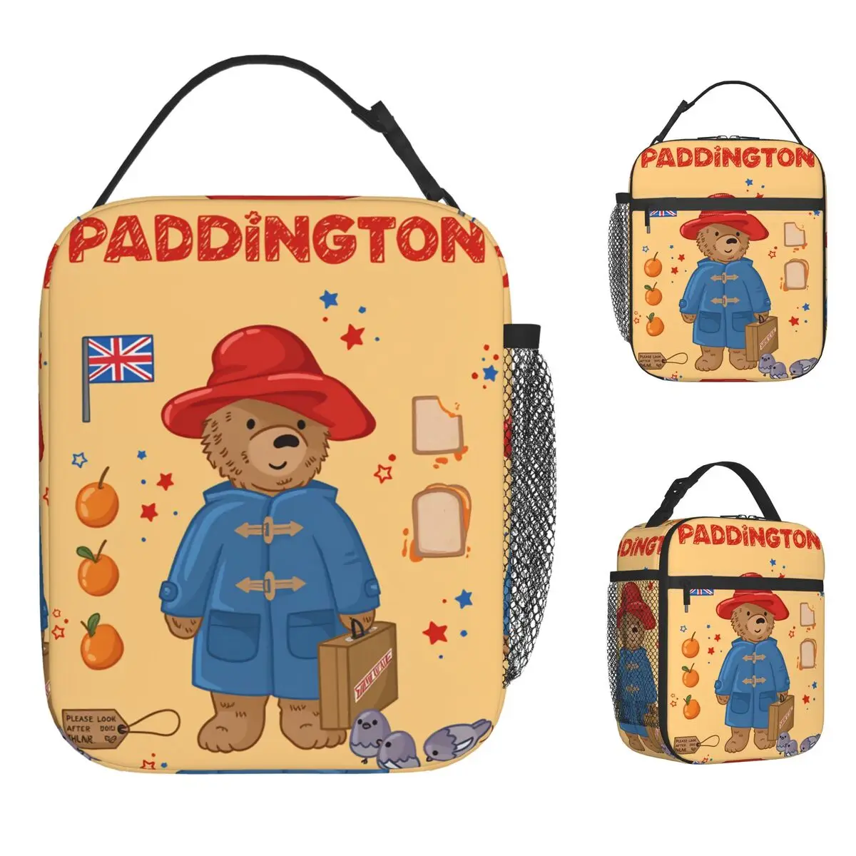 

Британская сумка для обеда Paddington, бурый медведь, ланч-бокс для отдыха для женщин, портативная сумка-холодильник для пикника, Оксфордский принт, термосумки для обеда