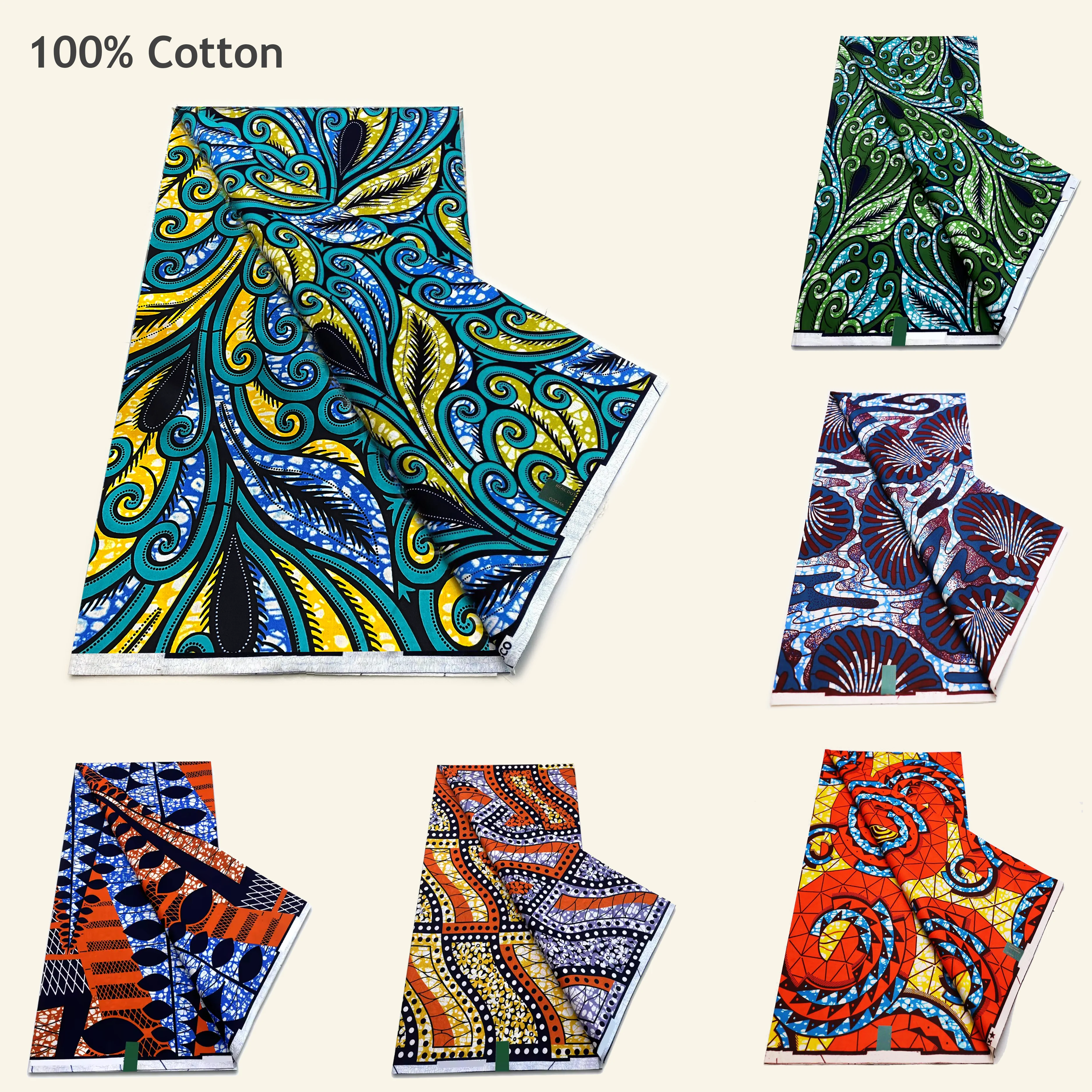 

100% Pure Cotton African Original Wax Printed Fabric for Clothing Home Textiles - Genuine 2025 Hot Selling Design
