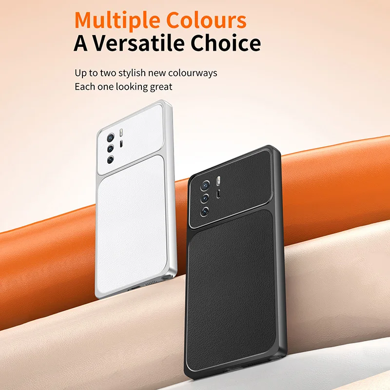 Leather Back Covers Lychee Texture Classic for Xiaomi Redmi Note10Pro Matte Phone Cases with Shock-Resistant Camera Protection