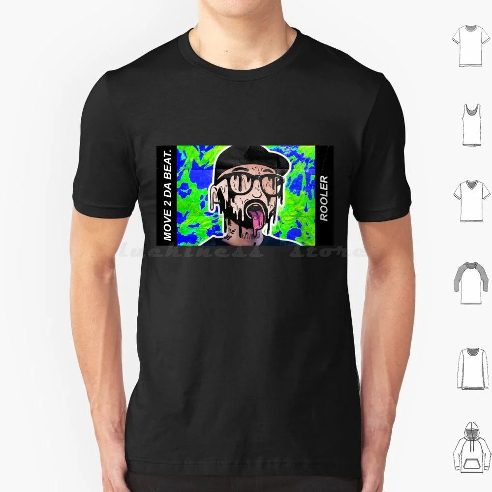 Camiseta Move 2 Da Beat 6XL Algodão Cool Tee Roll Move Da Beat 2 Days 2 Bass Music Techno Tech Rolet Role Crazy Cover