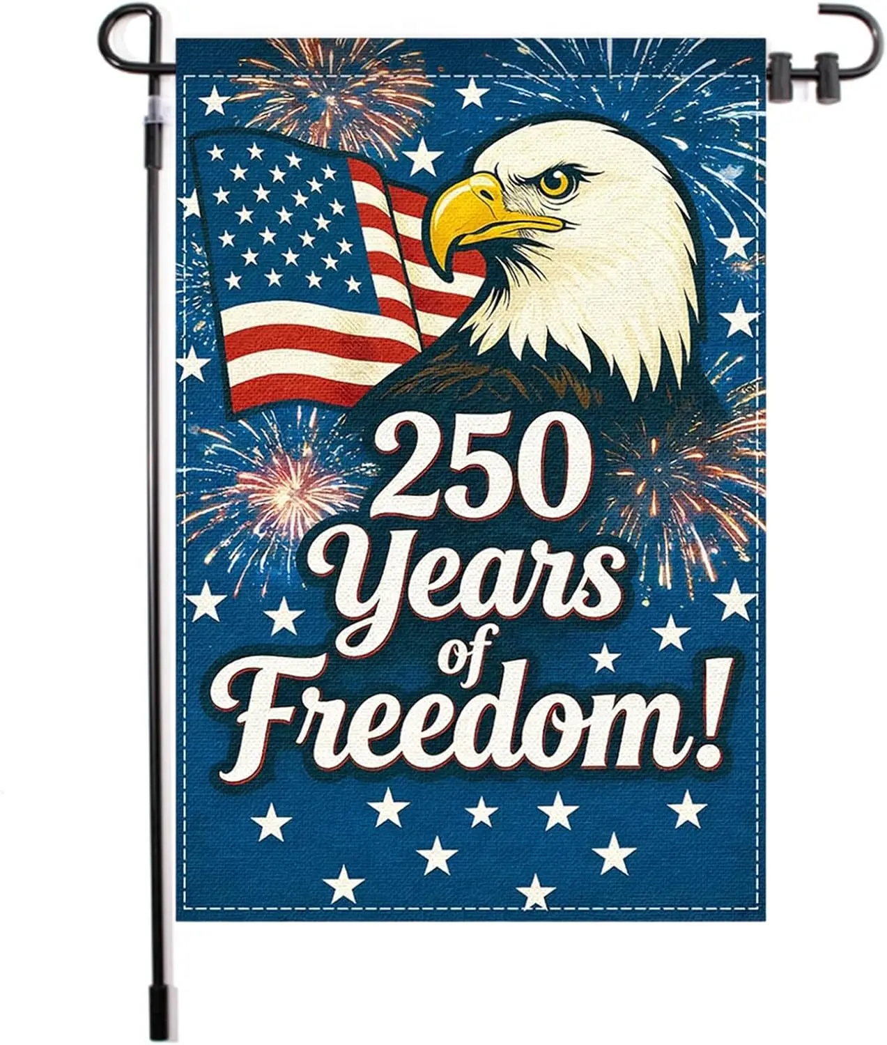 250 Years of Freedom Garden Flag, 12x18 Inch Double Sided American Independence Day 250th Anniversary Banner, Patriotic Eagl AAS