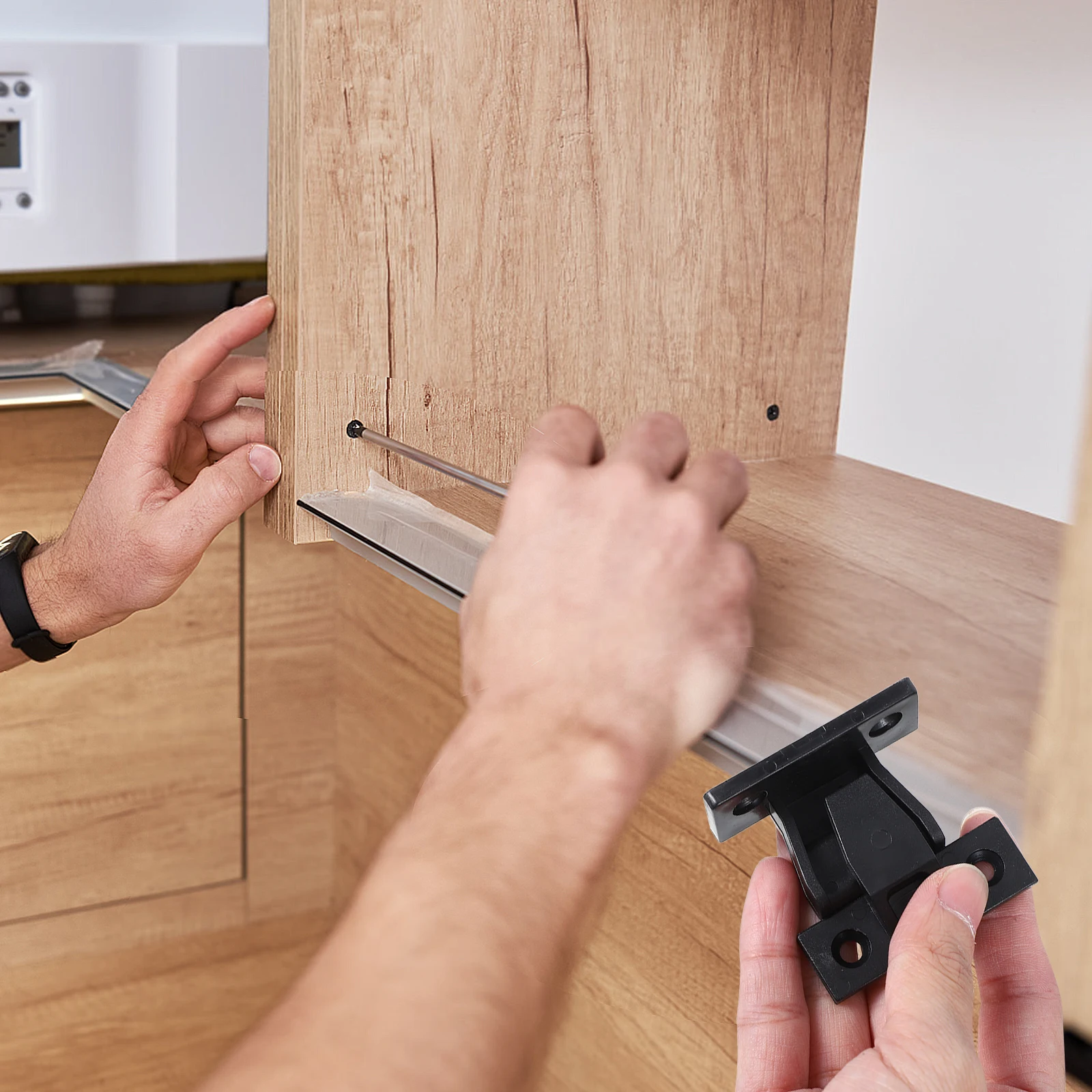 

Snap Connector pcs Furniture Hardware Clips Removable Panel Kitchen Sturdy Install Reusable Cabinet Shelf Drawer Front
