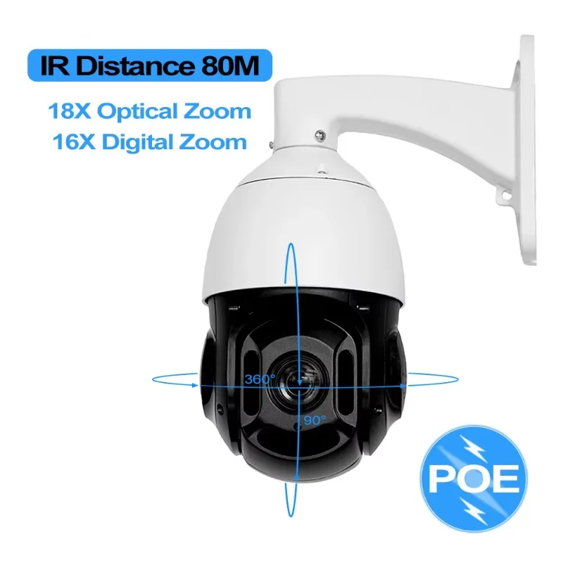 

Customized CMOS Poe Network Video Recorder Two-way Audio IP PTZ CCTV Camera