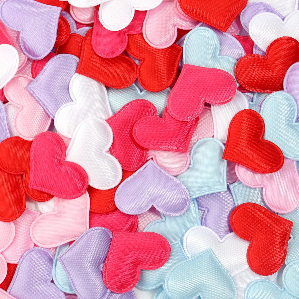50-100pcs 25/30mm Romantic Heart Petals Sponge Satin Fabric Confetti Wedding Party Table Bed Heart Petals Valentine Decoration