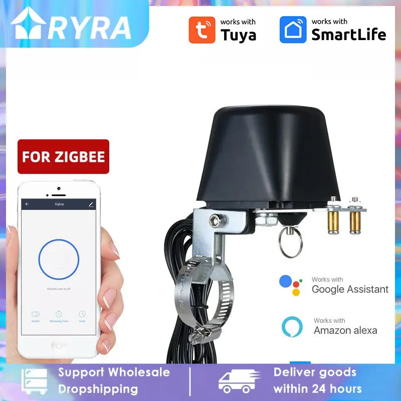 

Tuya WiFi Water Valve Gas Shutoff Controller Support Alexa Assistant Smart Wireless Control Tuay Smart Smart Life App