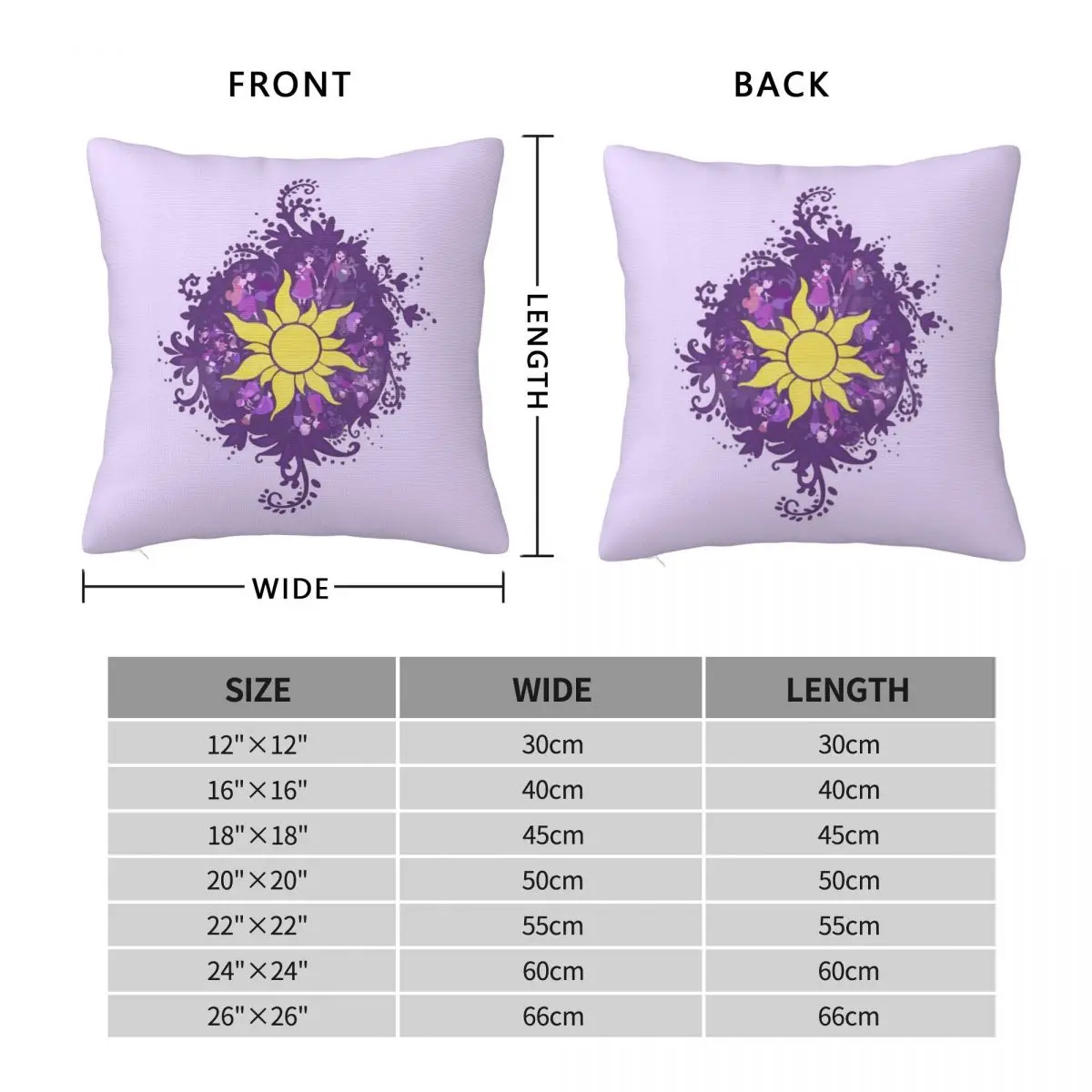 Tangled Sun Kingdom Dance Pillowcase Polyester Linen Velvet Printed Zip Decor Sofa Seater Cushion Cover