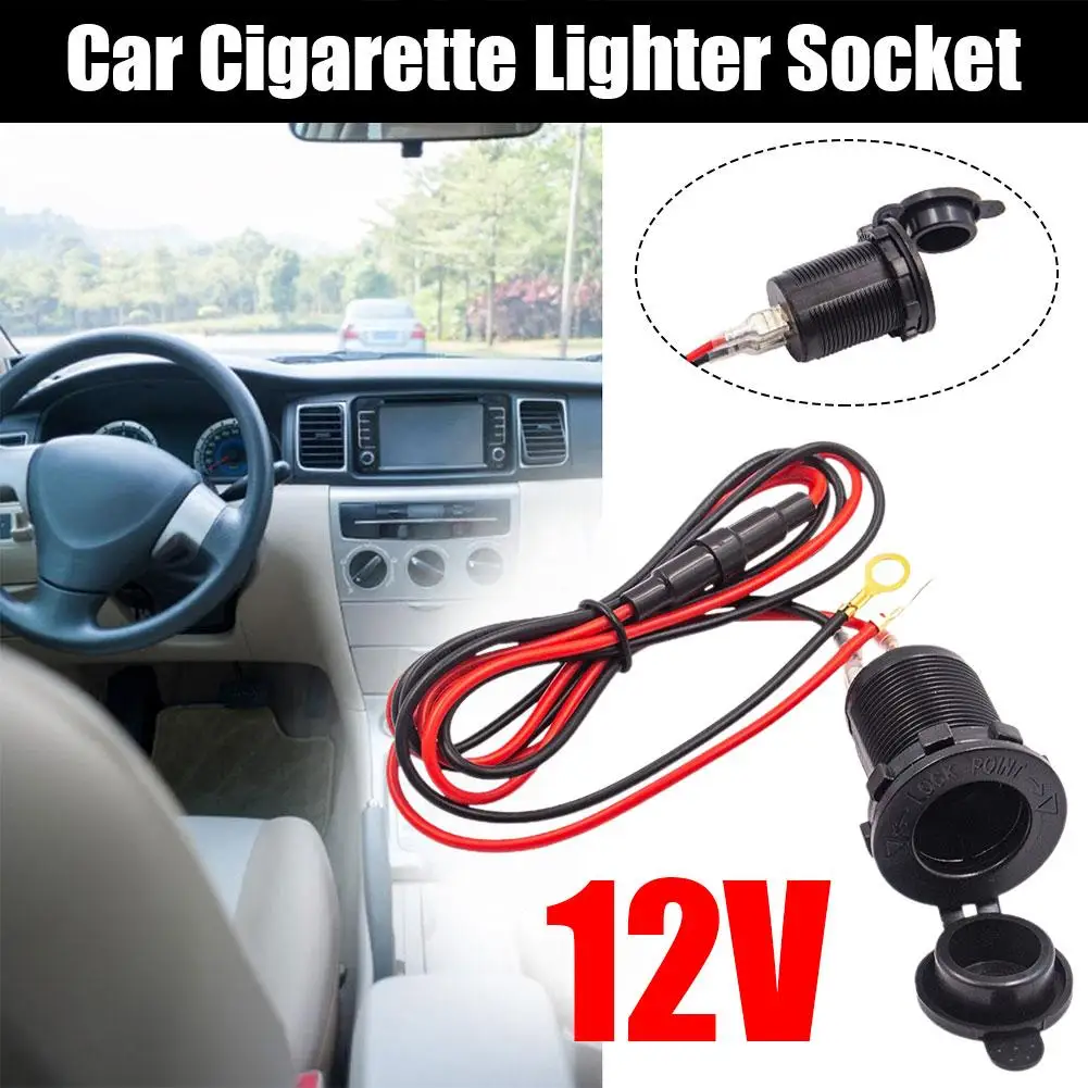 

12V Car Cigarette Lighter Socket Waterproof Car Boat Motorcycle Lighter Sockets Plug Outlet Adapter Power Cigarette Handleb F9C6