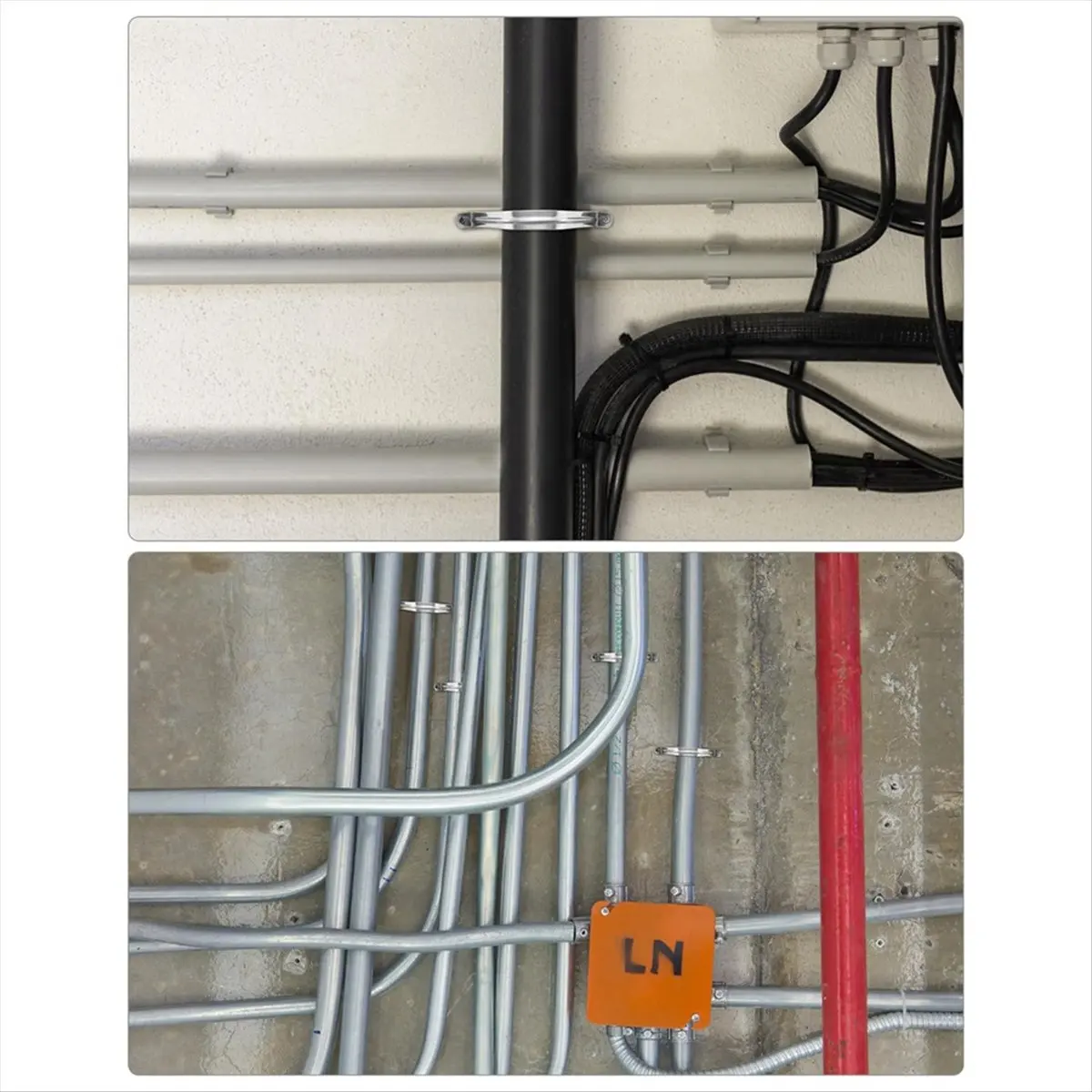 【Clearance Sale】3Inch Rigid Pipe Strap Clamp,20 Pack Strap-U Bracket Tube Clip,Heavy Duty Stainless Steel Fastener Holder Two Ho