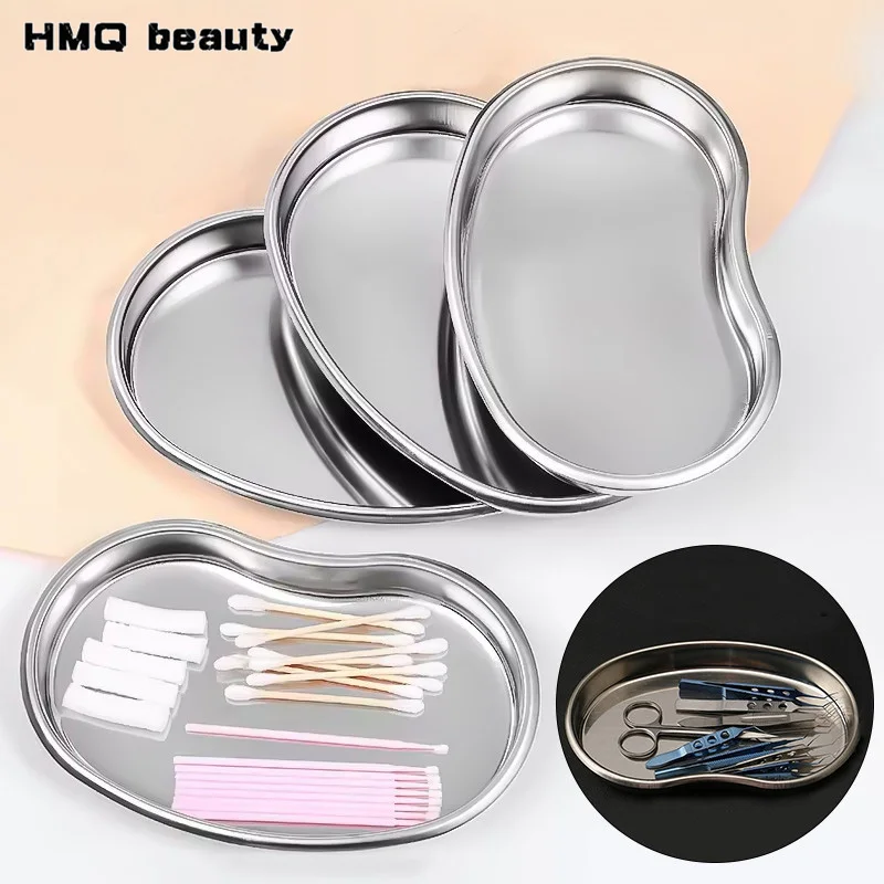 1pc New Stainless Steel Cosmetic Storage Tray Tattoo Nail Equipment Plate Dental Surgical Articles Cosmetic Beauty Salon Tools