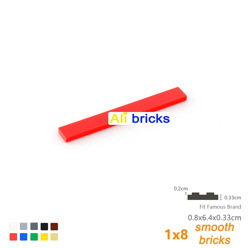 50 pezzi di blocchi di costruzione sfusi Figure mattoncini lisci 1x8 10 colori giocattolo creativo educativo per bambini taglia compatibile con 4162