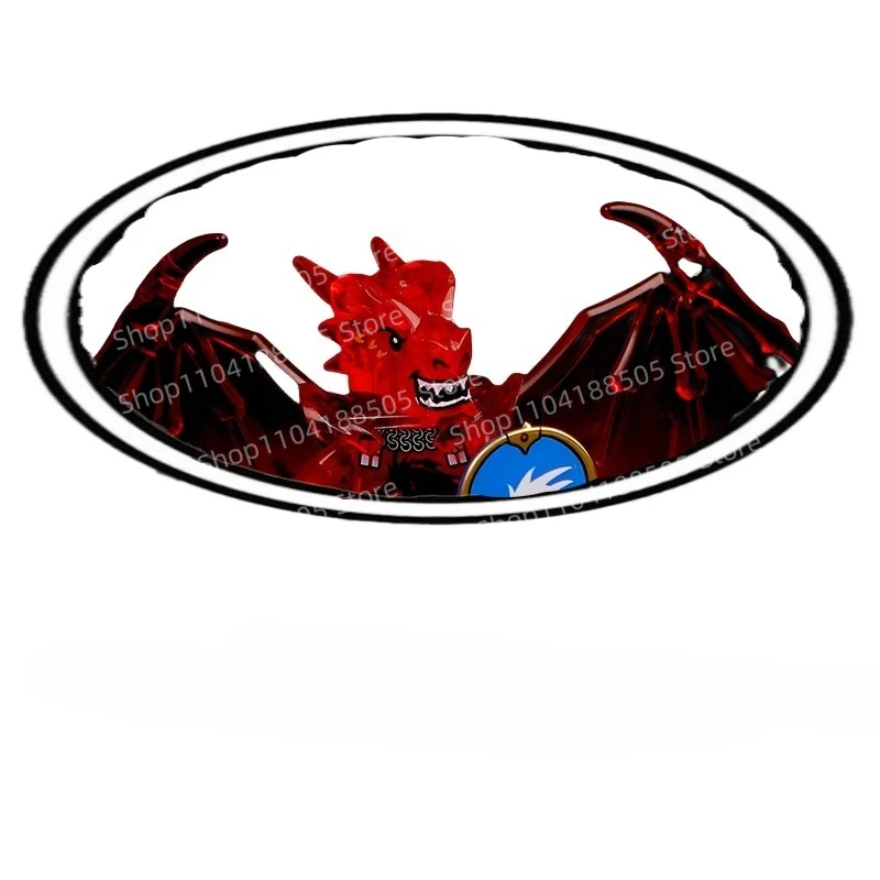 MOC نسخة الصدر من أجنحة معركة التنين، الظلام التنين فارس تمثال الزنزانة فسيفساء اكسسوارات هدية الحلي جمع