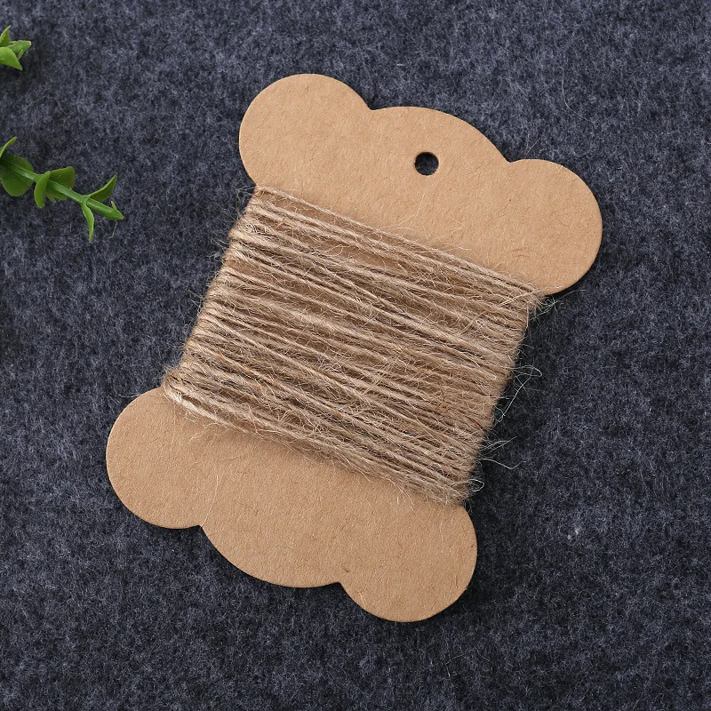 20pcs Blank Kraft Paper Tag Thread Bobbins Roller Spool Winding Board Sewing Accessories DIY Cross Stitch Knitting Tools Crafts