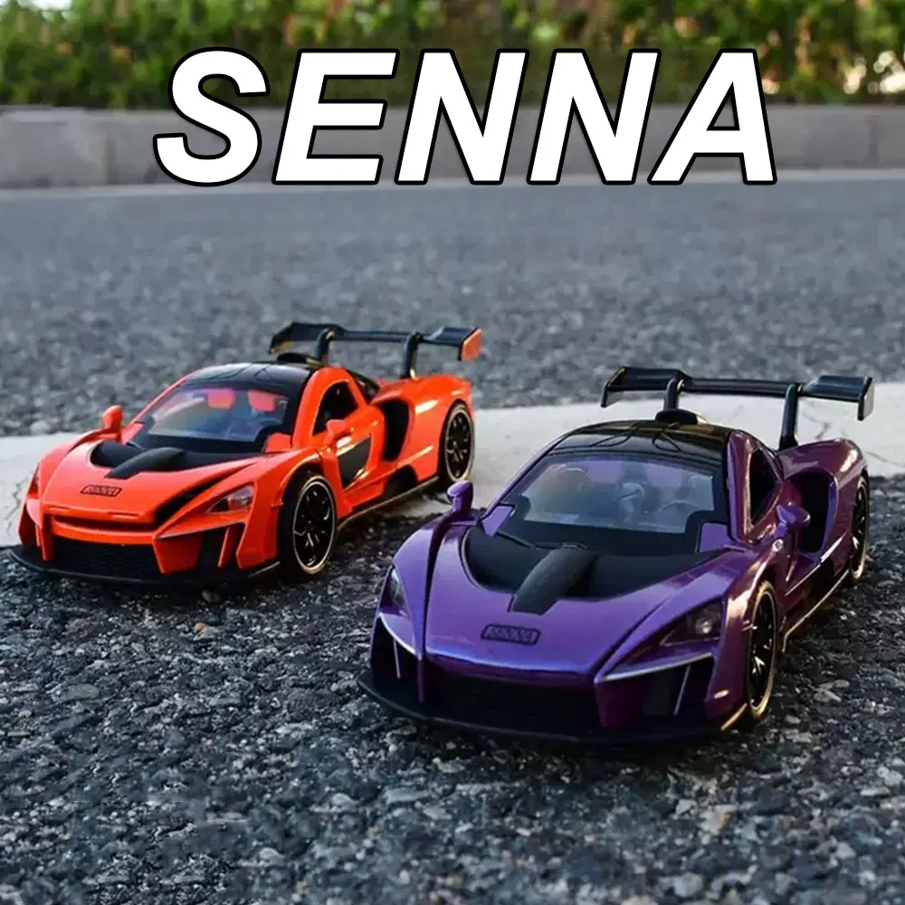 1:32 Senna 720S F1 Legering Supercar Diecast Model Speelgoed met Lichte Muziek Trek Deuren Geopend Minaiture Auto Kind kerstcadeau