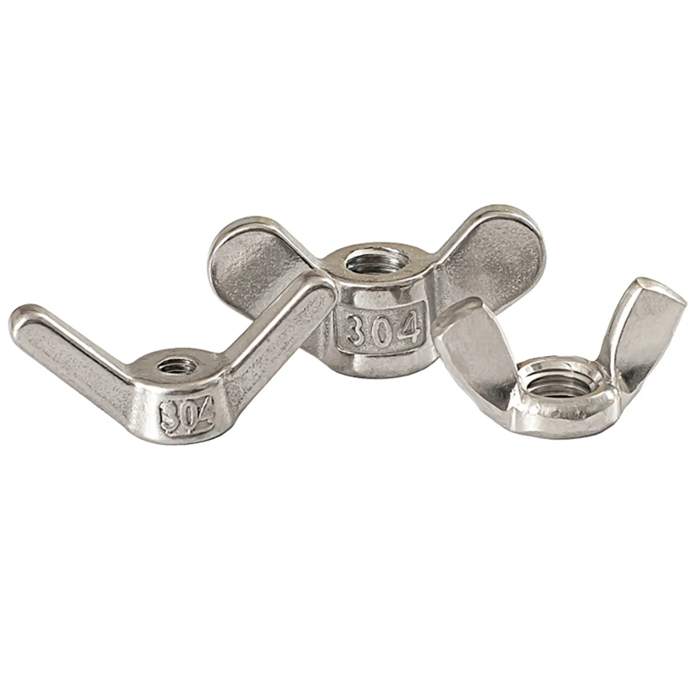 Écrous à oreilles en acier inoxydable A2 304, serrer à la main, M3 M4 M5 M6 M8 M10 M12 M14 M16 à M24, Type papillon/Type d'oreille grande/Type de clous