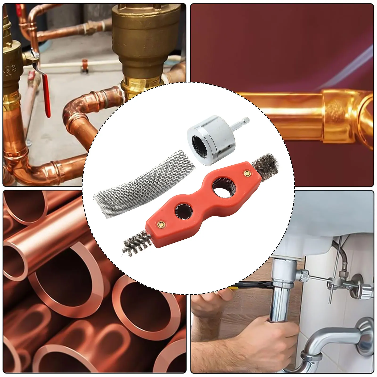 Industrial Applications Copper Pipe Cleaner Interchangeable Brush Heads Polished Finish Dual-end Cleaner Efficient Rust Removal