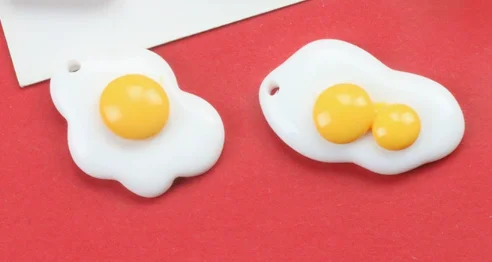 Lot 10 Pcs Resin Toast Bread  Egg  Charms Jewelry Making  Earrings Pendants Necklaces Bracelets DIY Accessories gift