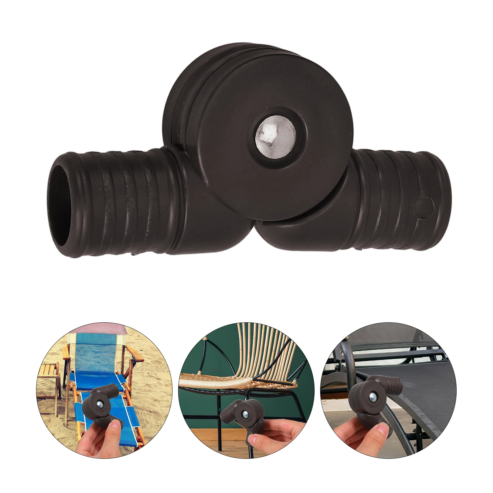 

1 Pair Round Hole Rattan Chair Pipe Fitting Connectors Lightweight Durable Plastic Tube Adapters For Foldable Recliners Beach